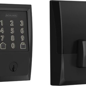 Schlage Encode Smart WiFi Deadbolt Lock with Century Trim, Matte Black