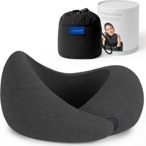 Ostrichpillow Go Neck Pillow - Premium Memory Foam Travel Pillow, 360º Ergonomic Design, Asymmetrical Sides, Travel Bag Included, Washable Modal Cover
